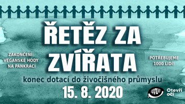 Řetěz za zvířata - konec dotací do živočišného průmyslu (Praha)